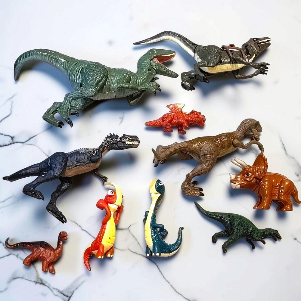 Mixed Dinosaur Action Figures Lot Mattel Jurassic World Pixar Good Dinosaur 10pc